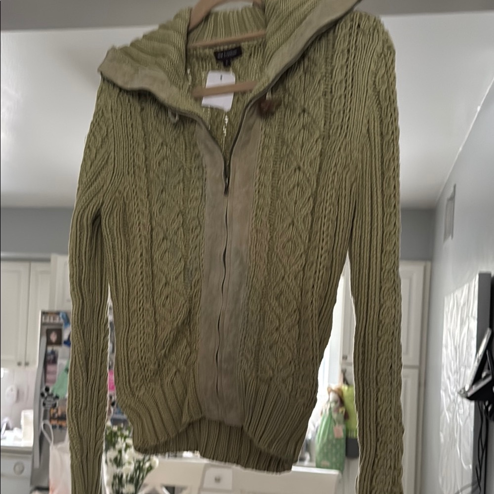 Green Cable Knit Sweater
